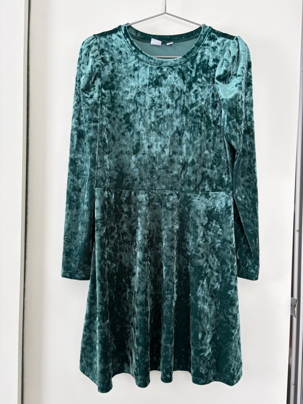 GAP Emerald Green Velvet Fit-and-Flare Dress